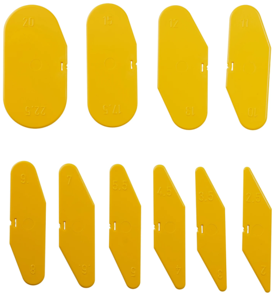 Radienziehspachtel aus Kunststoff, gelb (3102003), 10er Set